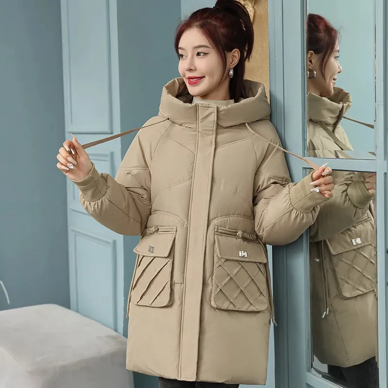 

Winter Jacket 2023 New Women Parkas Long Puffer Coat Casual Hooded Jackets Thicken Warm Loose Waterproof Snow Wear Outwear