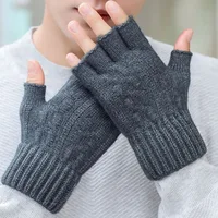 2026 Winter and Autumn Knitted Gloves Warm Plush Men's and Women's Fingerless Gloves Outdoor Sports Touchscreen Gloves - Image 5
