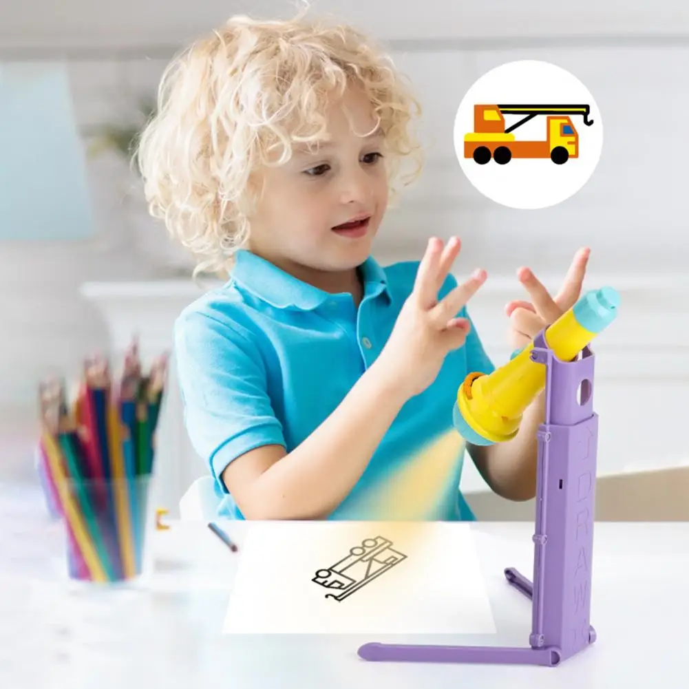 

Multifunctional Projection Painting Set Educational Toys 5 Slides Graffiti Painting Early Education Cognition Paint Desk Toys