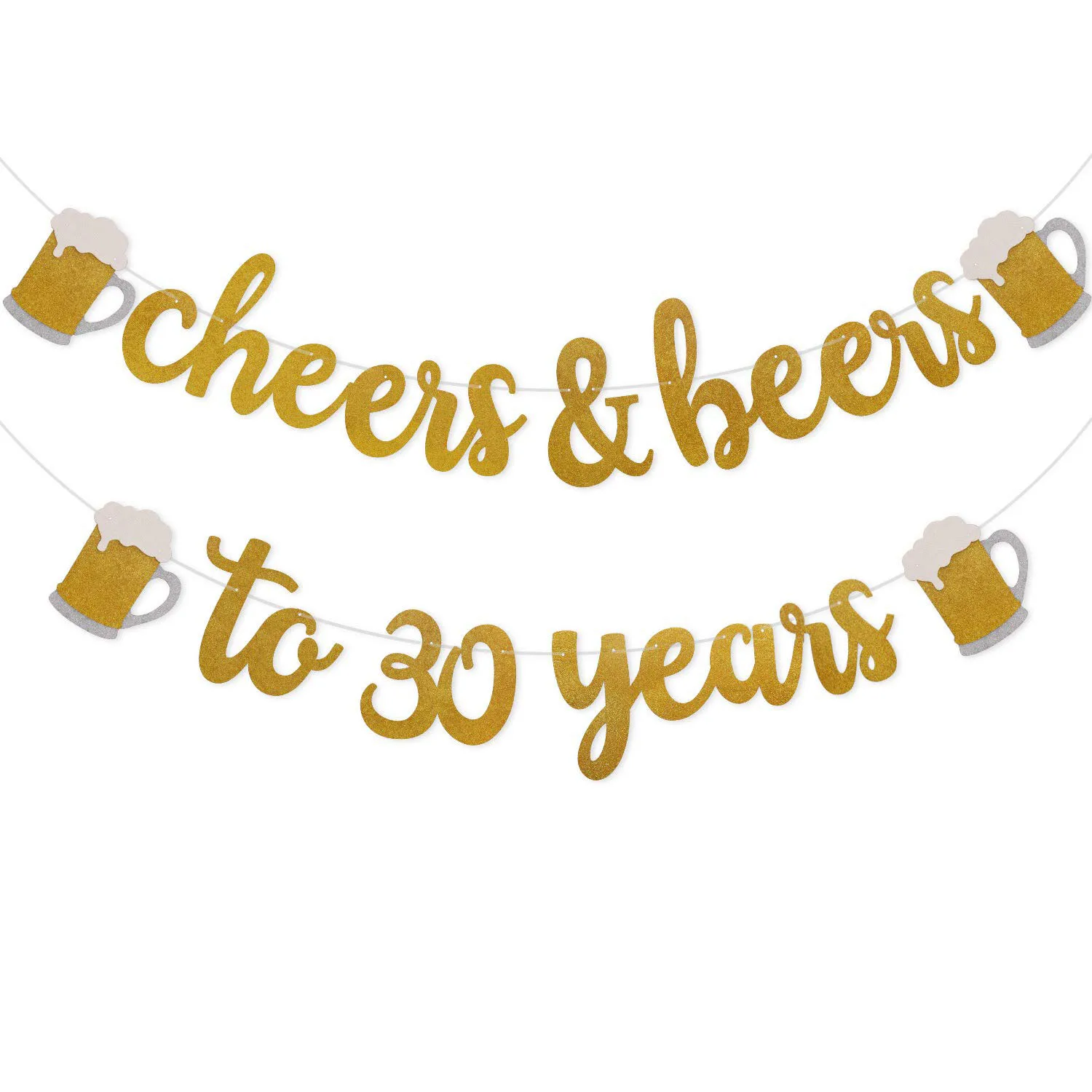 Cheers to 30 Years Backdrop Banner Happy 30th Birthday Decorations for Men  Wo