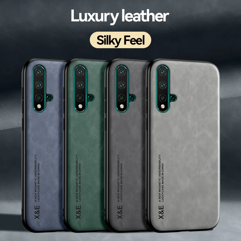 Elegant Leather Case with Metal Plate Support for Car Mount - Premium Protection for Luxury Devices