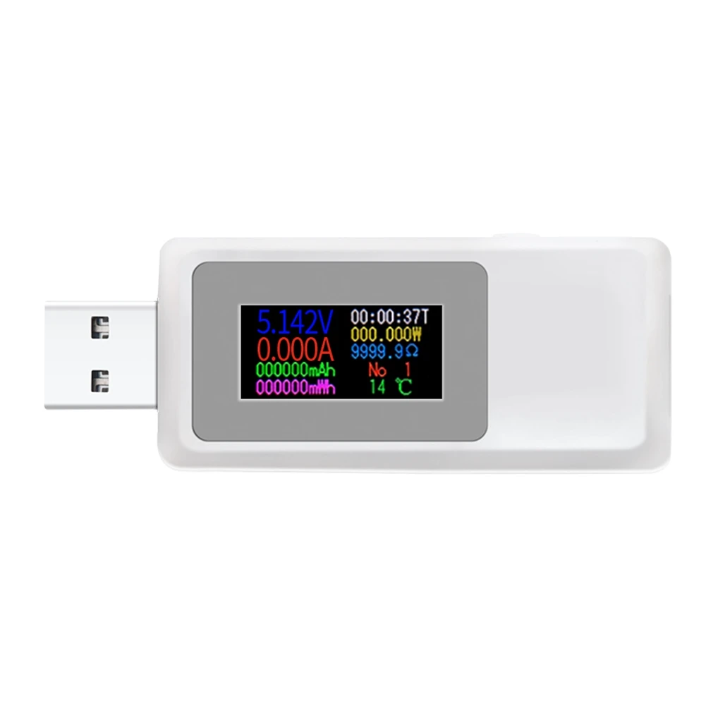 

KWS-MX19 USB Tester DC 4V-30V 0-5A Current Voltage Detector Power Ammeter Digital Capacity Charger Monitor-White