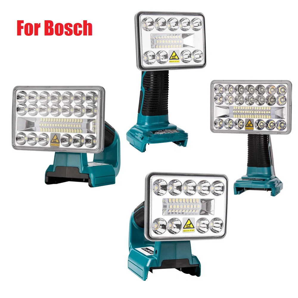 

New Replacement LED Flashlight USB Charge 5V 2.1A for Bosch Outdoors Spotlight Light 18W 14.4V-20V Li-ion Battery BAT609 BAT609G