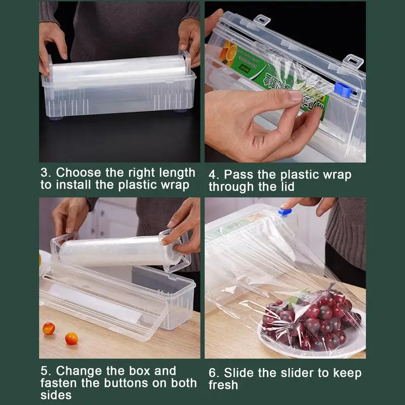 Plastic Cling Wrap Refillable Plastic Wrap Dispenser with Slider