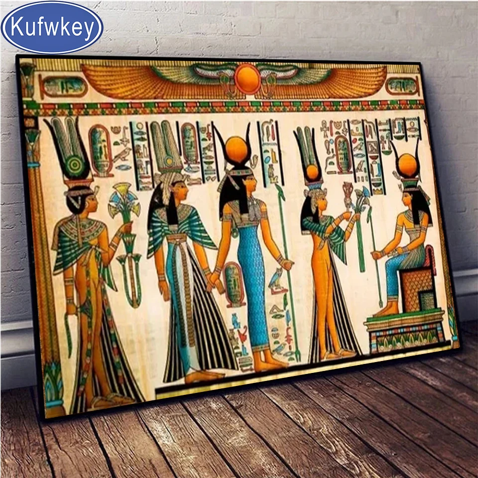 5D Diy Diamond Painting Retro Egyptian King Tut Queen Full Drill Mosaic Diamond Embroidery Egypt Wall Art puzzle