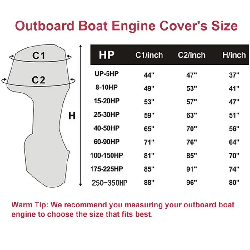 420D 5-350HP Yacht Full Outboard Motor Trailerable Engine Boat Cover Anti UV Dustproof Marine Engine Protection Waterproof