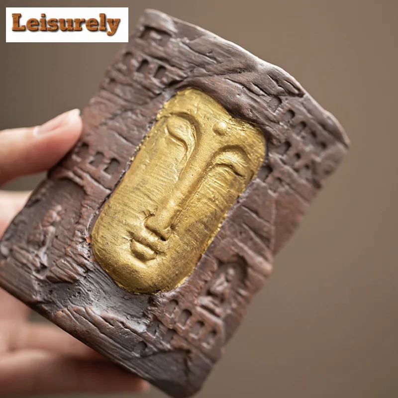 Old Rock Mud Zen Buddha Shadow Tea Six Gentlemen Retro Tea Tool Set Teaware Utensils Tieguanyin Tea Ceremony Accessories Craft