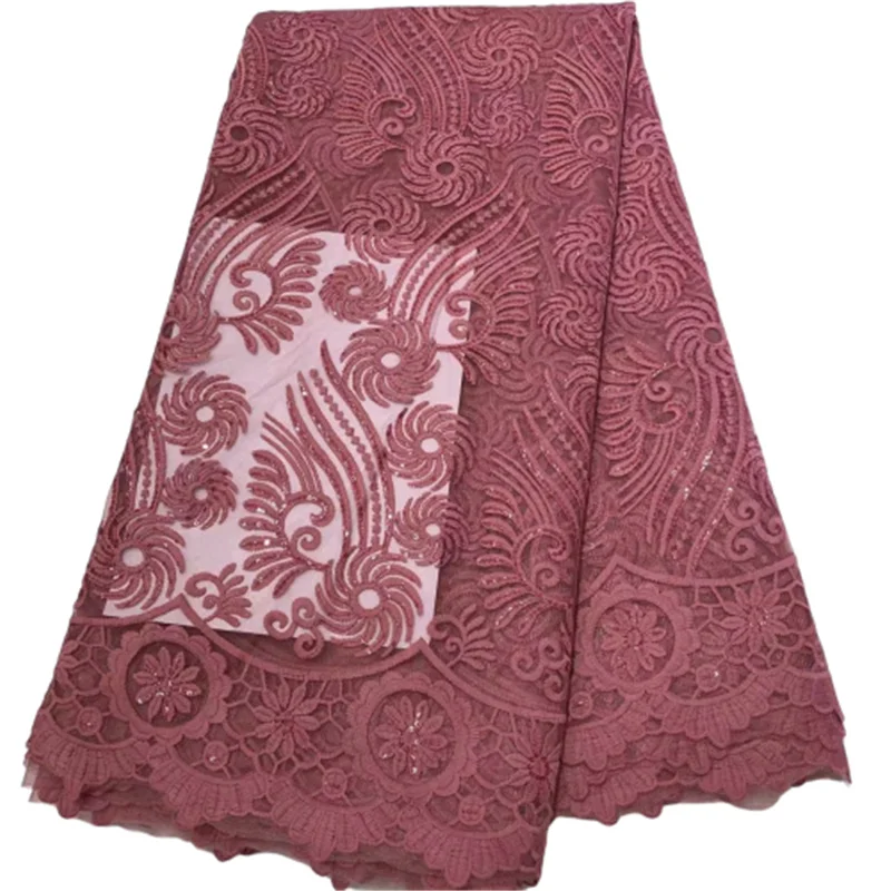 

2022 блестки проводной французский Тюль африканская Кружевная Ткань 5 ярдов Высокое качество нигерийский Свадебный кружевной материал для невесты