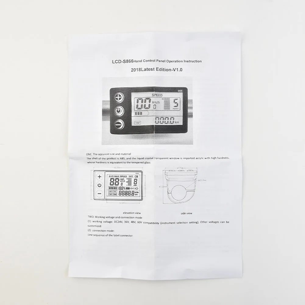 S866 Display Lcd Pulsante Funzionamento E-Bicicletta E-Bike Bici Elettrica Lcd Parti Mtb Spina Scooter Retroilluminazione Impermeabile