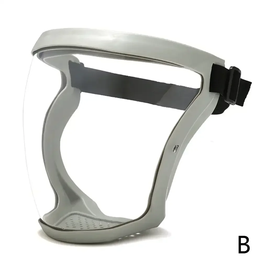 Enhanced Reusable Transparent Full Face Shield Mask for Protection Against Dust and Fog