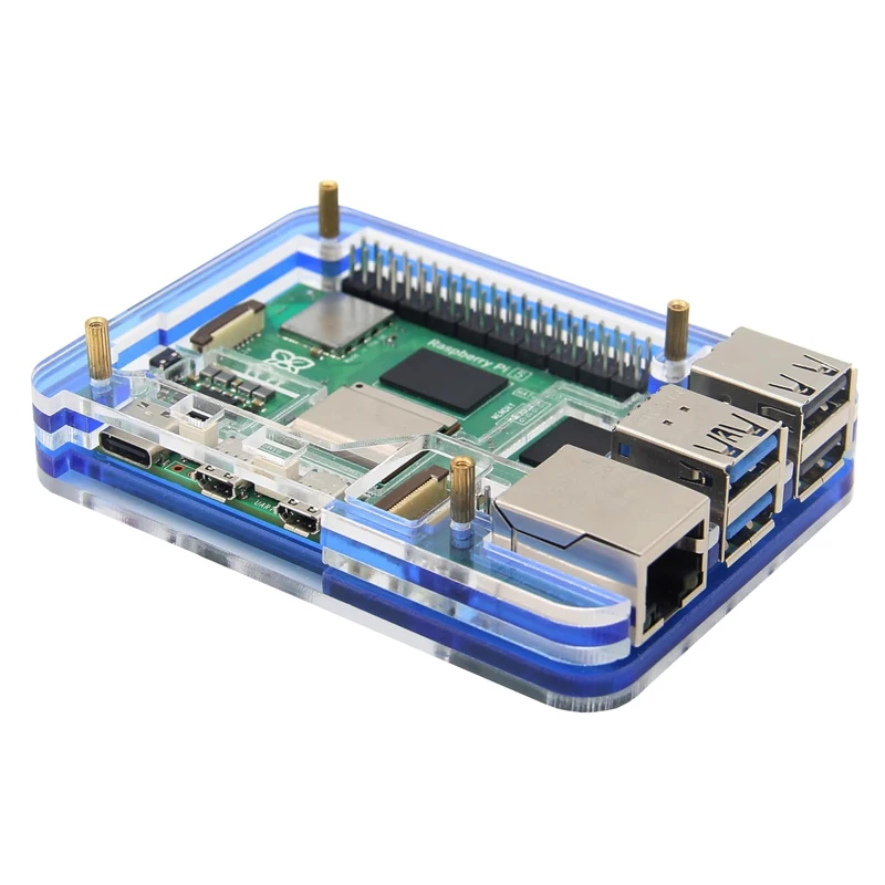 Raspberry Pi 5 Case 5 Layers Acrylic Compatible with Raspberry Pi 5 Active Cooler