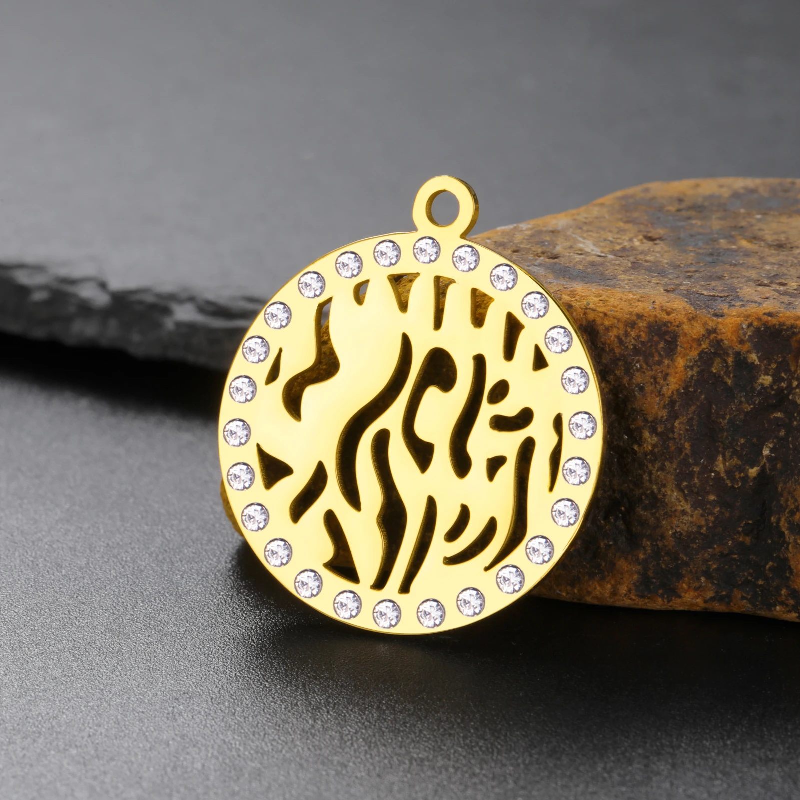 Islam Kreis Strass Hebräische Rune Charme Halskette Ohrringe Armband Schmuck Set DIY Zubehör Lieferung Großhandel