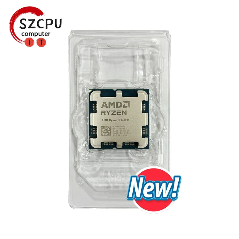 【מותג】AMD מעבד Ryzen 5 9600X חדש 5.4GHz 6 ליבות 12 תהליכים 38MB מטמון משחקים 4NM TDP 65W סוקט AM5 מעבד משחקים Zen 5