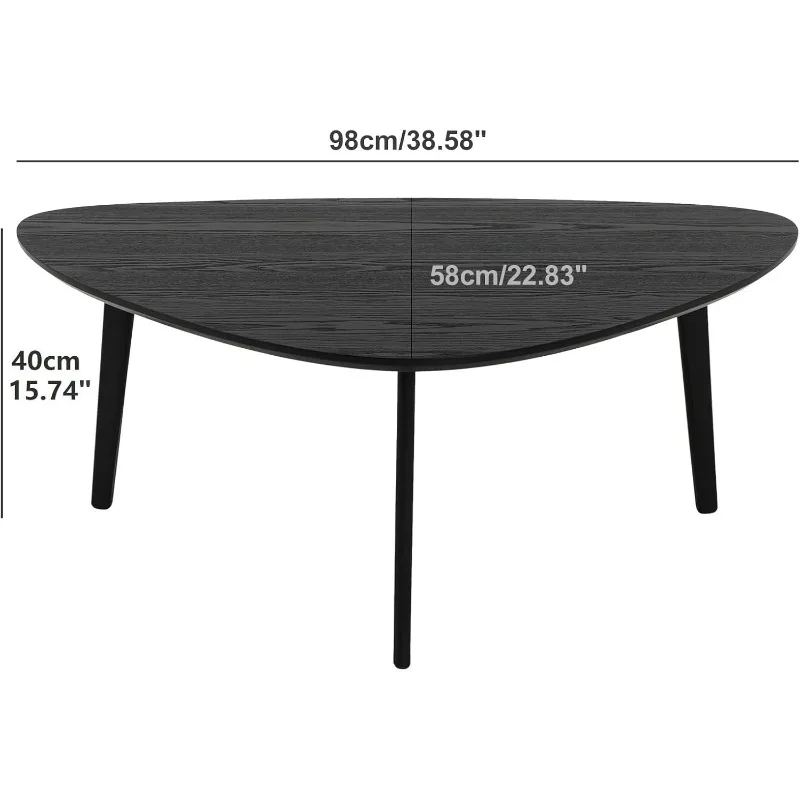 Wood Coffee Table Small Oval Coffee Tables Mid Century Modern Chic for Small Spaces Living Room Rustic Boho Accent 2