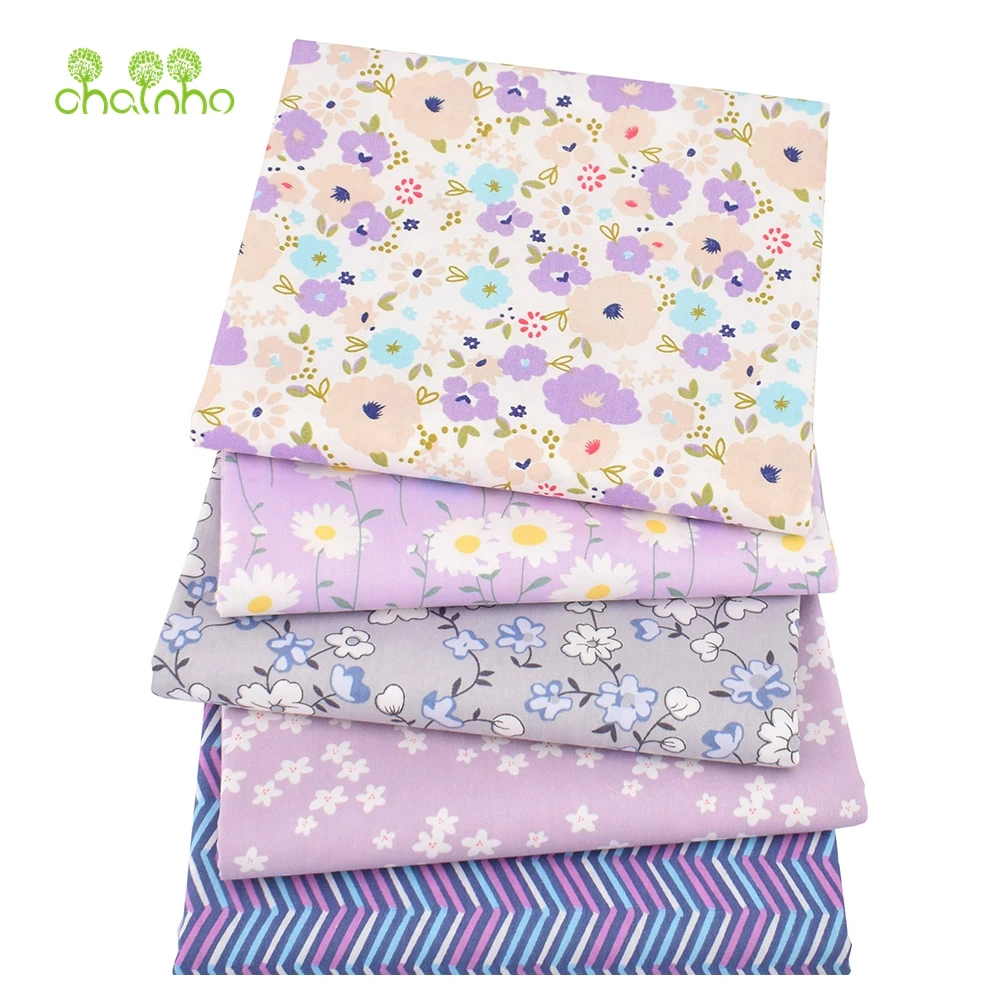 Chainho,Printed Twill Weave Cotton Fabric,Patchwork Cloth,DIY Sewing Quilting Material,Floral Series,2 Specification,15C187