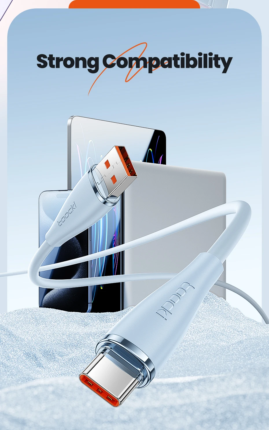 X35 Silicone USB Type C Cable 6A Fast Charging for Huawei Honor Xiaomi Smasung P