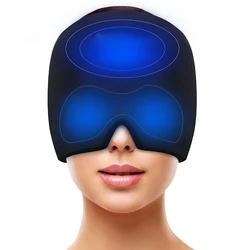 Gel Hot Cold Therapy Headache Migraine Relief Cap For Chemo,Sinus,Neck Wearable Therapy Wrap Stress Pressure Pain Relief Massage
