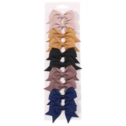 Charming Ribbon Bow Hair Clips Set for Girls - Pack of 10 Handmade Hair Accessories (2640 - 16)