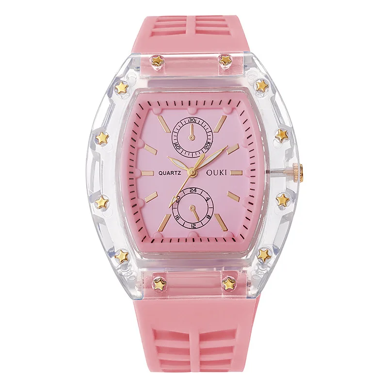 New Fashion Women Sport Watch Luxury Watches Men Tonneau Silicone Wristwatch Jel