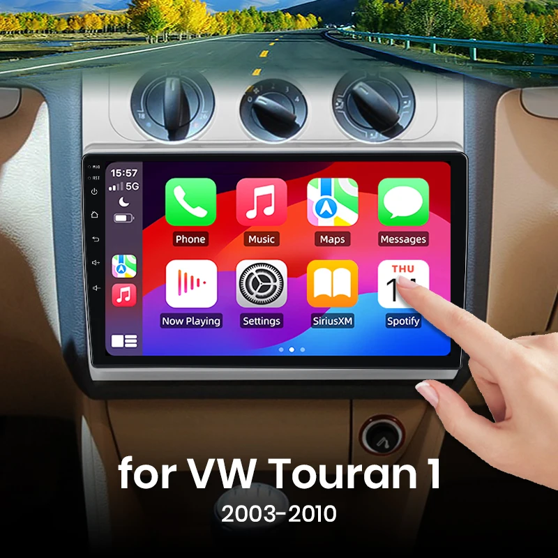 Für Volkswagen Touran 1 2003 - 2010 Drahtlose CarPlay Android Auto Auto Radio GPS RDS WiFi BT 4G Multimedia stereo