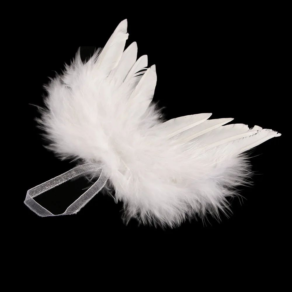 10PCS White Christmas Angel Feather Wings Pendant Christmas Tree Decoration Barbie Costume Home/Party/Wedding Hanging Ornaments