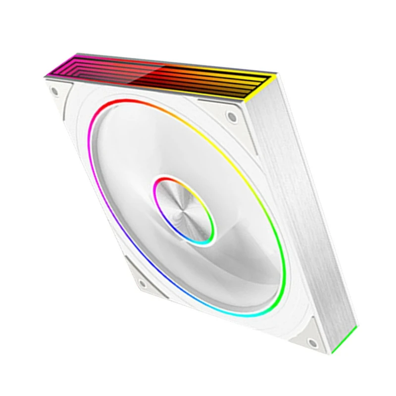 PC 케이스 팬 스타 링 140mm 5V 3핀 ARGB 사이클 미러 조명 효과 Lian PWM 6501800RPM 쿨링 팬 화이트 B-TCES