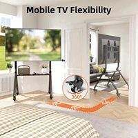 BEISHI Rolling TV Stand Mobile TV Cart with Wheels for 32"-65" TVs Heavy Duty Floor TV Stand with Storage Shelf TV Mount Stand - Image 4