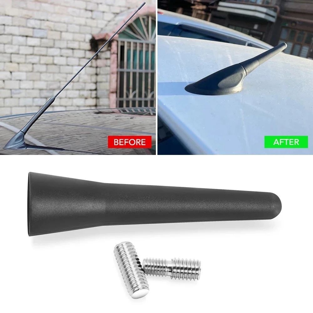 Soporte de techo de Radio fuerte FM AM DAB negro, 6,5 cm longitud, Auto Universal con tornillos, antena coche, Mini acceso