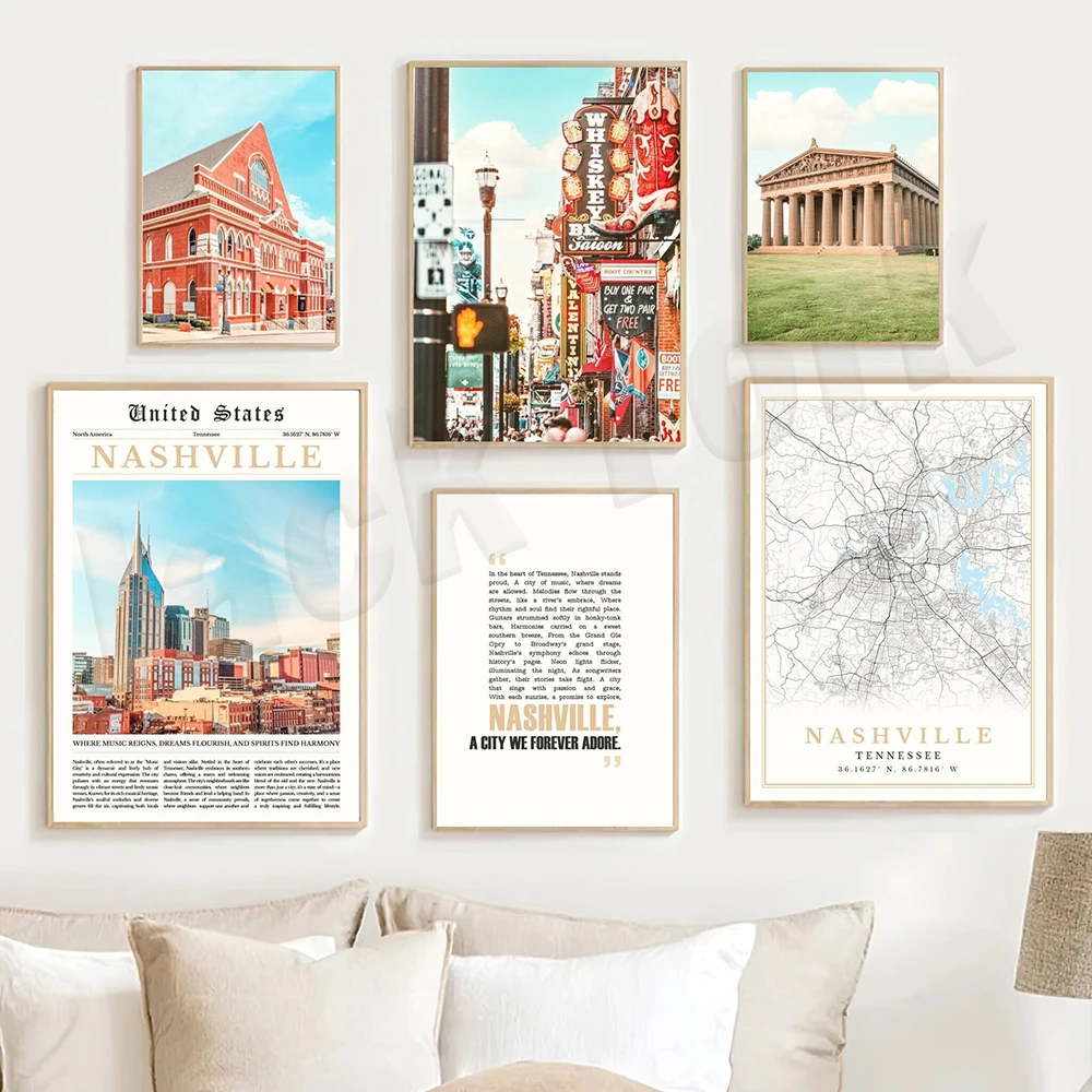 Decorazione Della Mappa Di Houston, Arte Della Città Di Houston, Foto Degli Stati Uniti Del Tennessee, Stampa Di Poster Da Viaggio Di Houston Per La D