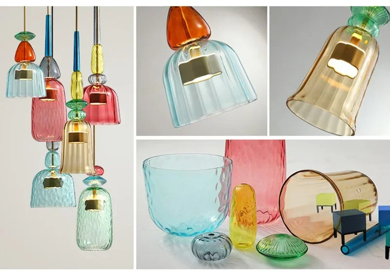 Description Picture 4 of itemColorful Glass LED Pendant Ceiling Lamp Bar Bedroom Room Restaurant Led Chandelier Modern Home Decor Lights Indoor Lighting