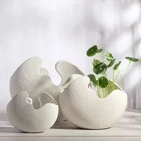 Ceramic Vases for Flowers Home Decoration Nordic Creative Modern White Eggshell Shape Household Natural Enjoy Slow Living 1
