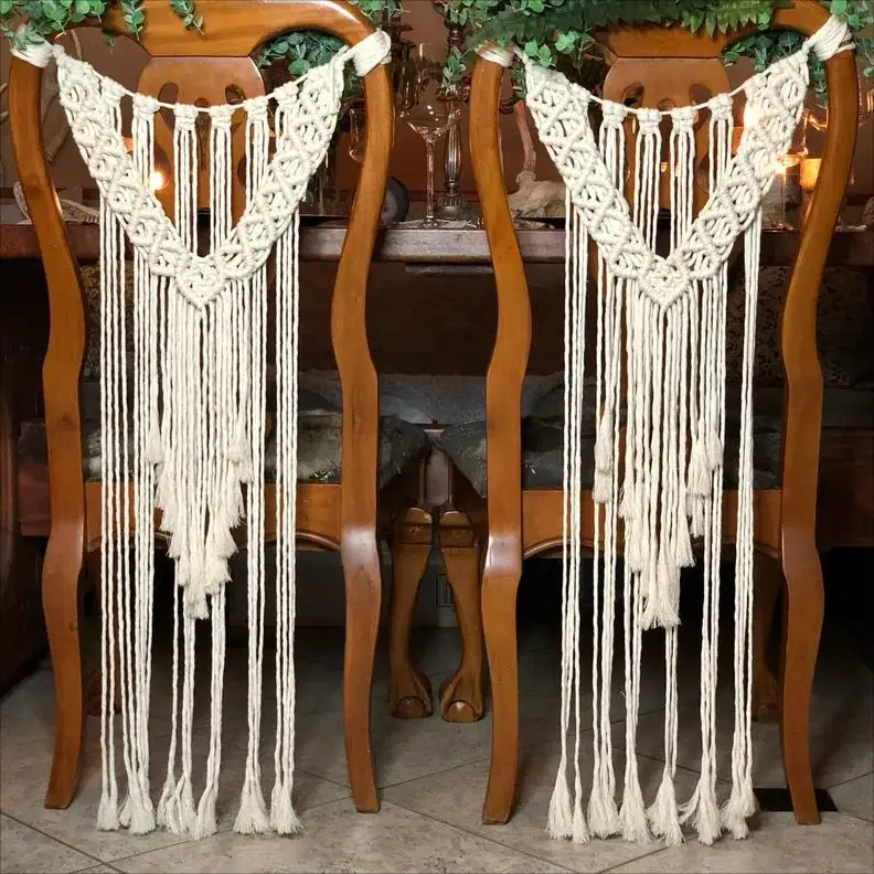 2pcs Macrame Chair Hanging Macrame Wedding Decorations