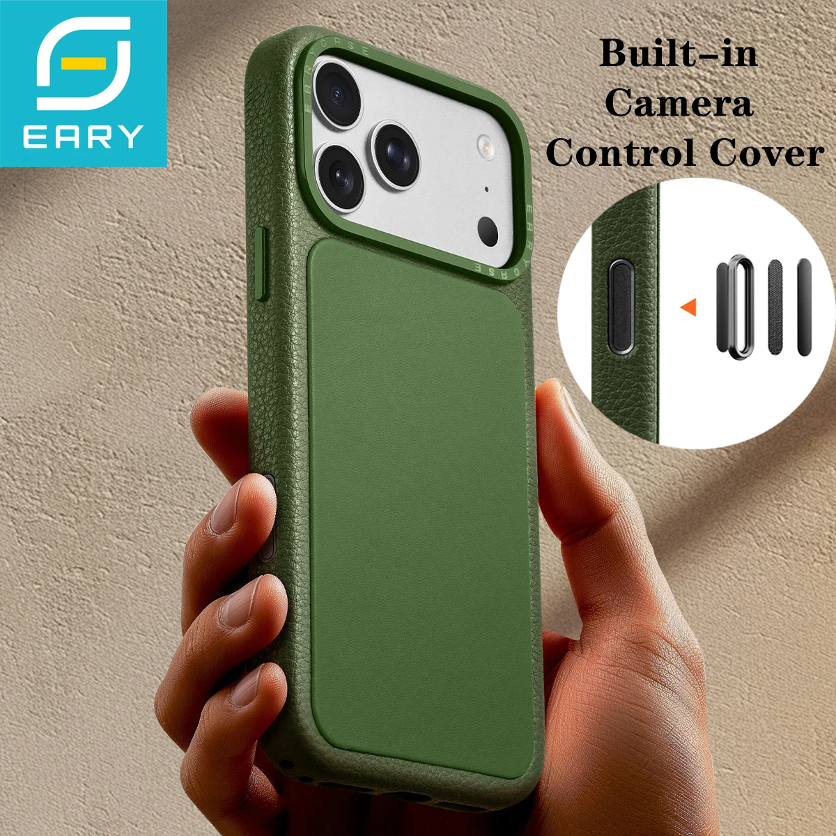 Eary Leather Shockproof Phone Case with Camera Protection Cover