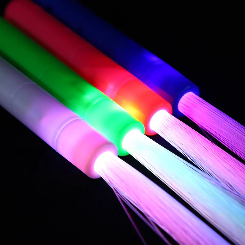 Glow Fiber Optic Lights Wand Large LED Glow Stick Color Changing Night Light for Concert Support Atmosphere Wedding Party Decor