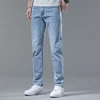 Fashion Korean Light Blue Slim Jeans Men Spring New Classic Regular Stretch Trousers Casual Soft Cotton Denim Trousers Male 4