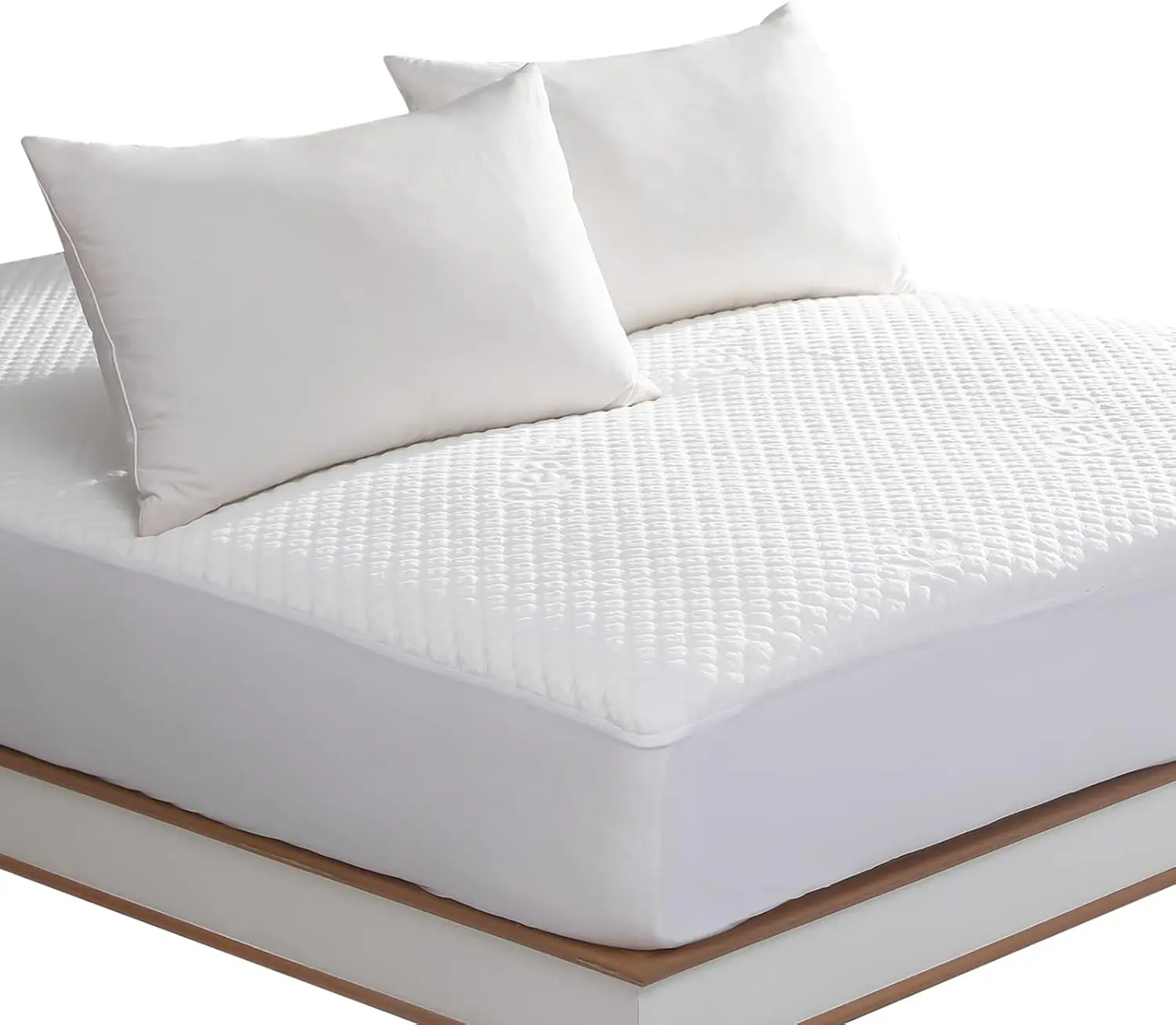 Queen Size Waterproof Mattress Protector Rayon from Bamboo Fitted Mattress Pad Cover with Deep Pocket Up to 18''