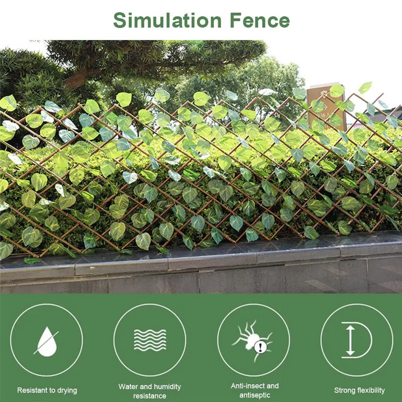18 Styles Artificial Leaf Flower Fence Screening Trellis Panel Wall Sun UV Protection Fake Garden Yard Stair Landscaping Plant