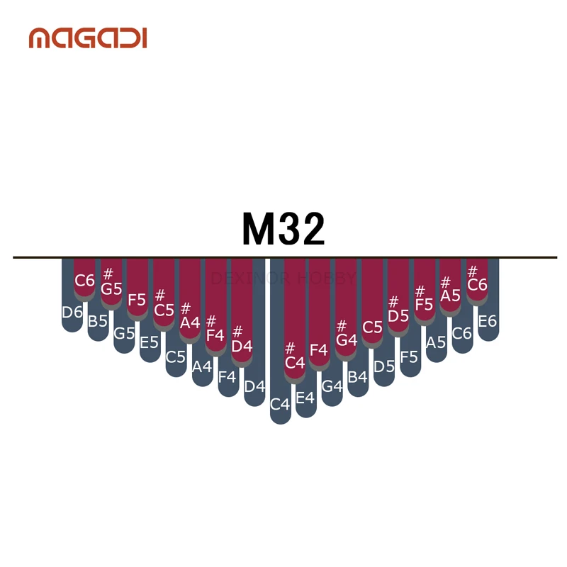 MAGADI M32カリンバ32キーソリッド