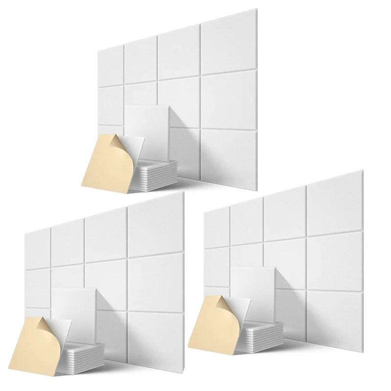 

Self-Adhesive Acoustic Panels 36 Pack,12 x 12 x 0.4 Inch Sound Proof Padding,Sound Absorbing Panel for Home ,White