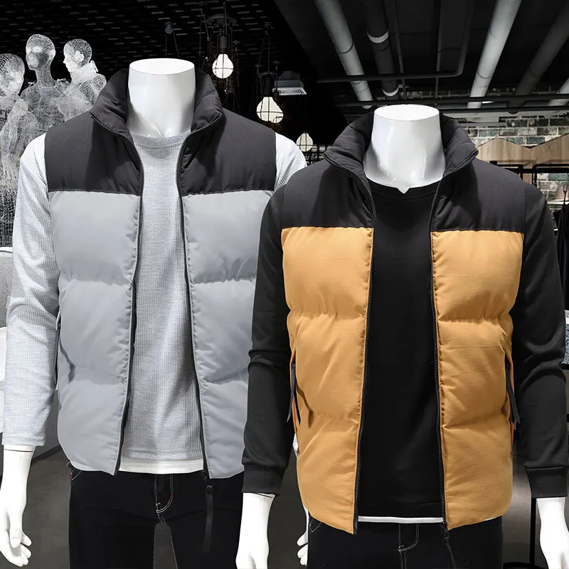 

HAWAIFISH Men's Casual Sleeveless Vest 2022 New Style Winter Vest Plus Size Men's Sleeveless Jacket Men's Contrast Color Vest
