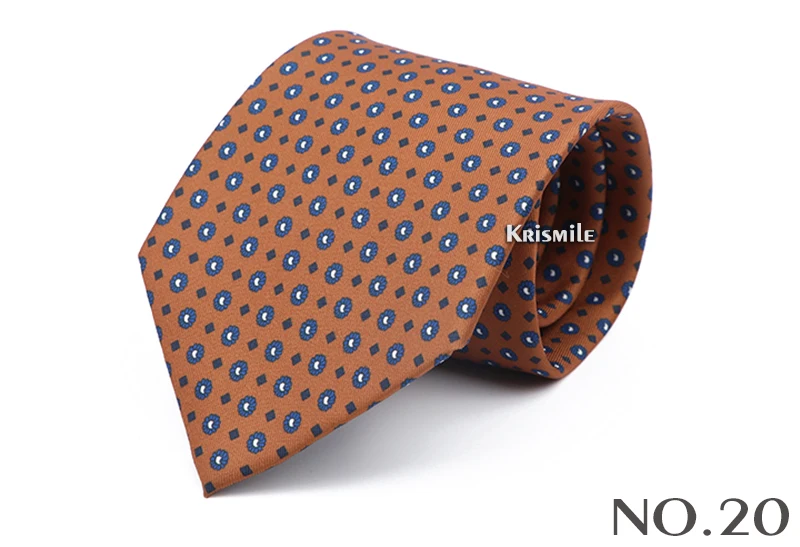 9cm Braun Blau Männer Krawatte Vintage Floral Geometrie Druck Krawatte Mens Hochzeit Business-Meeting Anzug Hemd Täglichen Tragen Zubehör – Detail 22