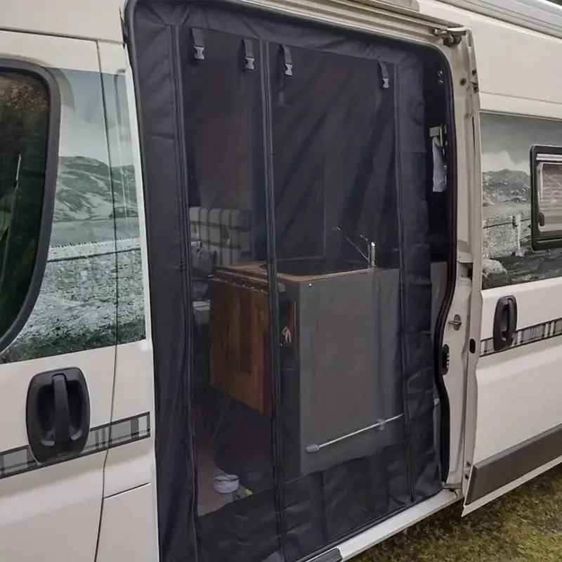 

Zipper-Enabled Mesh Door Screen RV Door Shade sliding door curtains mosquito proof breathable roller blind cover for RVs Van