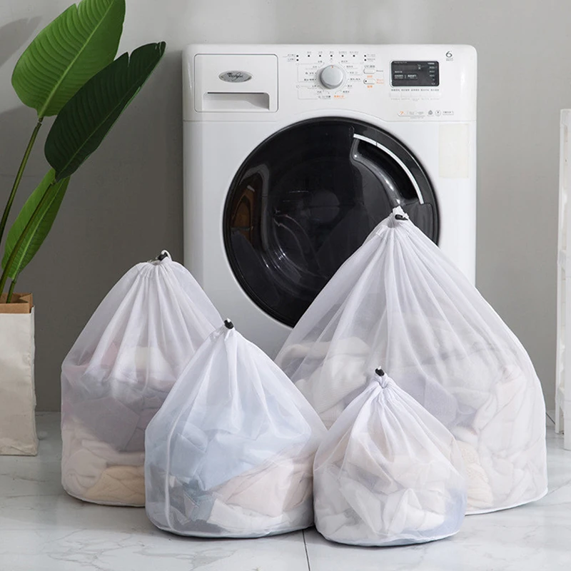 

Large Drawstring Mesh Underwear Laundry Basket Washing Bags Organizer Net Washing Machine Bag Large Capacity Dirty Laundry Bag