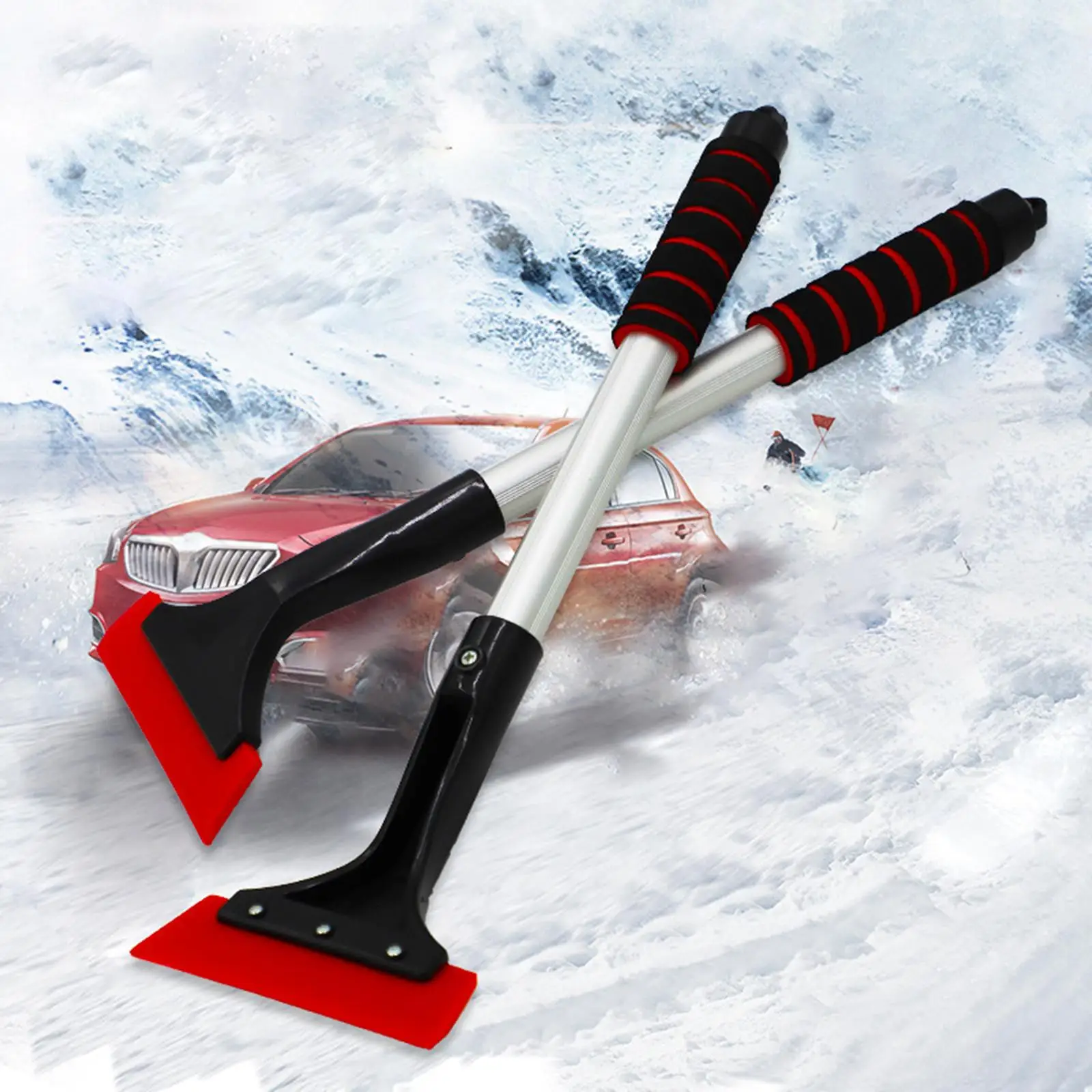 2x Ice , Window Accessories with Foam Material Cleaninging Frost Removal Tool Glass Brush Breaker, Fit for Suvs Trucks