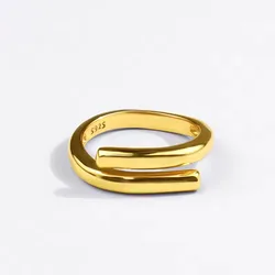 Silver Double Layer Geometric Ring - Elegant Handmade Jewelry Gift - Resizable (VRS3056)