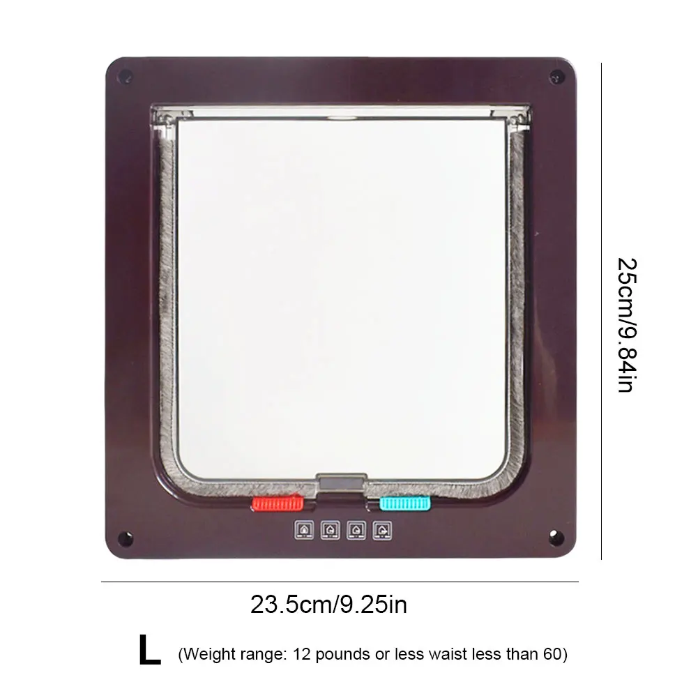 Cat Flap Door with 4 Way Security Lock ABS Plastic for Small Pets
