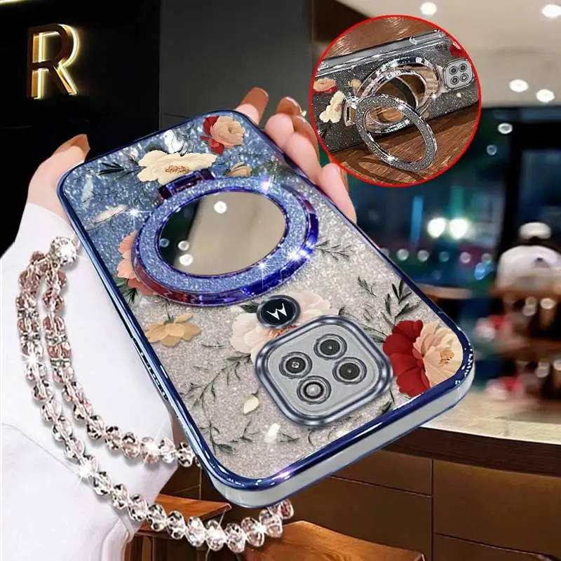 Floral Bud Phone Case Set with Lanyard and Stand - 3 Piece Set