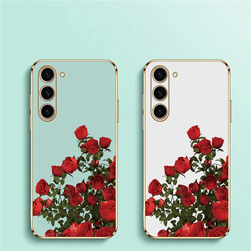 Elegant Red Rose Soft Phone Case Cover