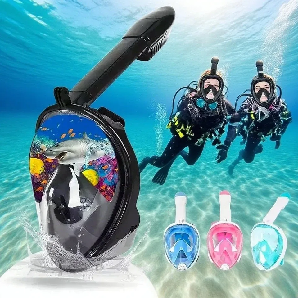 Full Face Snorkel Mask Diving Scuba Goggles Swimming Kids Adults Anti-Fog Swim