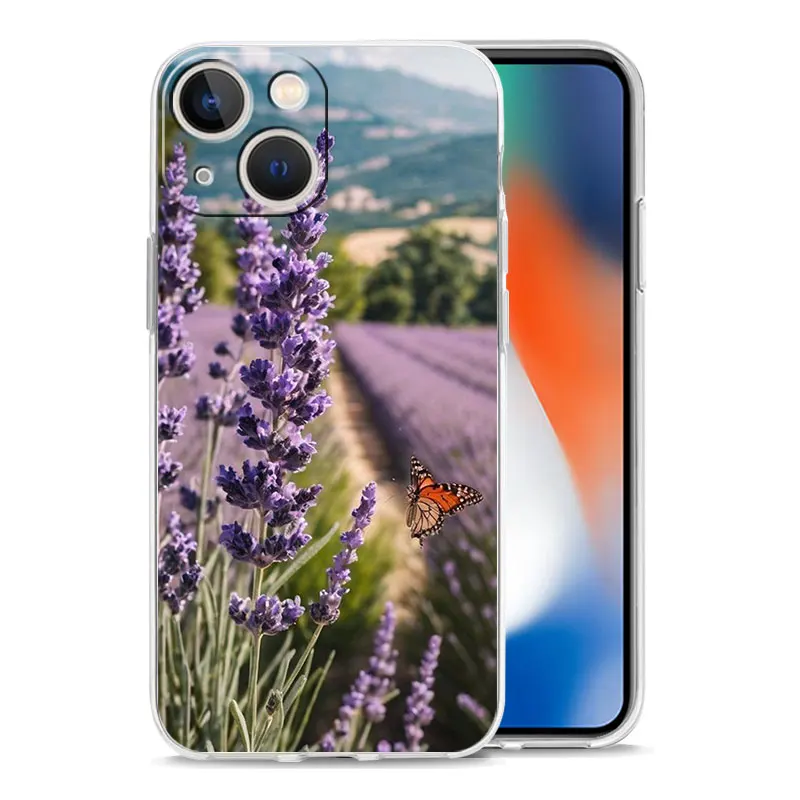 Lavender Purple Flower Clear Phone Case